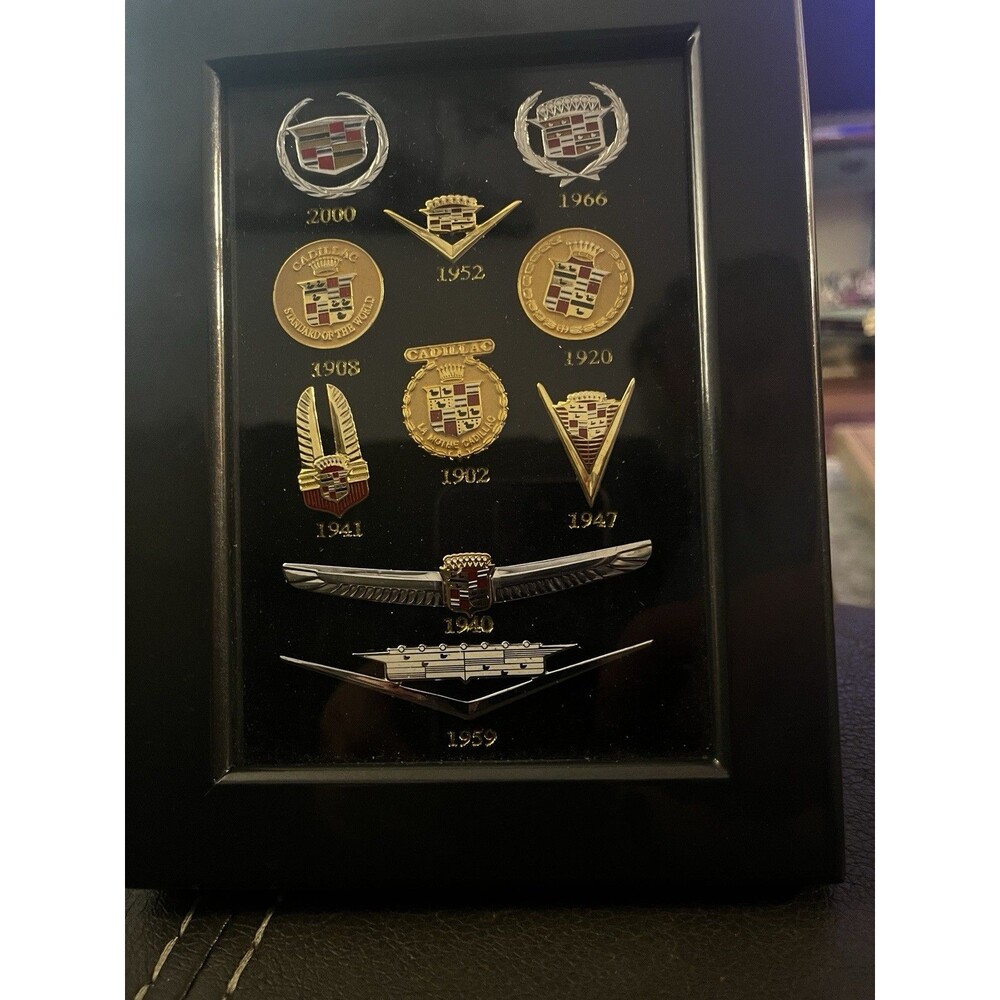 Cadillac 100 Years of Pins 10 Collectable Pins in Black Display CaseGM Official. - Picture 8 of 8